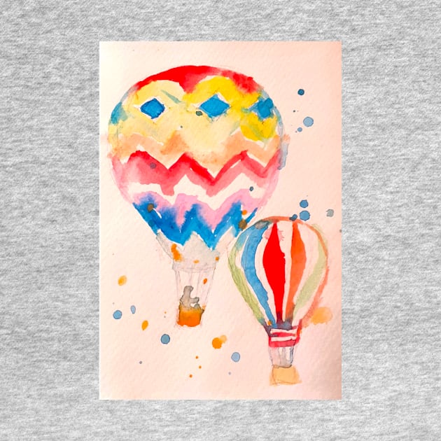 Hot Air Baloon Watercolour Painting by SarahRajkotwala